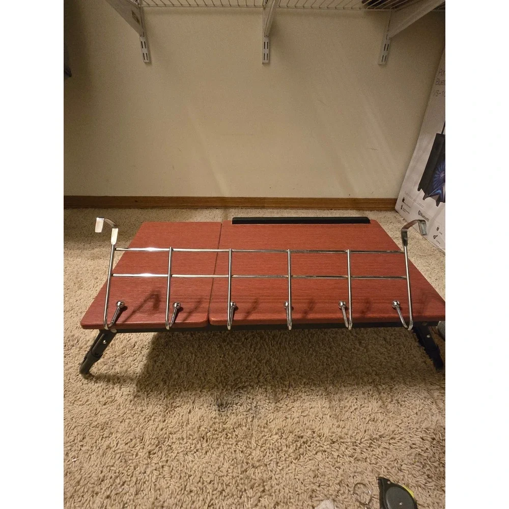 Chrome Over the Shelf 6 Hook Hanging Organizer Rack for Wire Shelving Closet